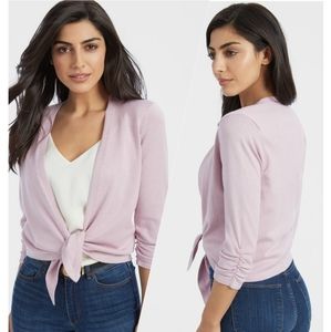 89th Madison Lilac Purple Open Front Tie Ballet Cardigan Size Small New With Tag
